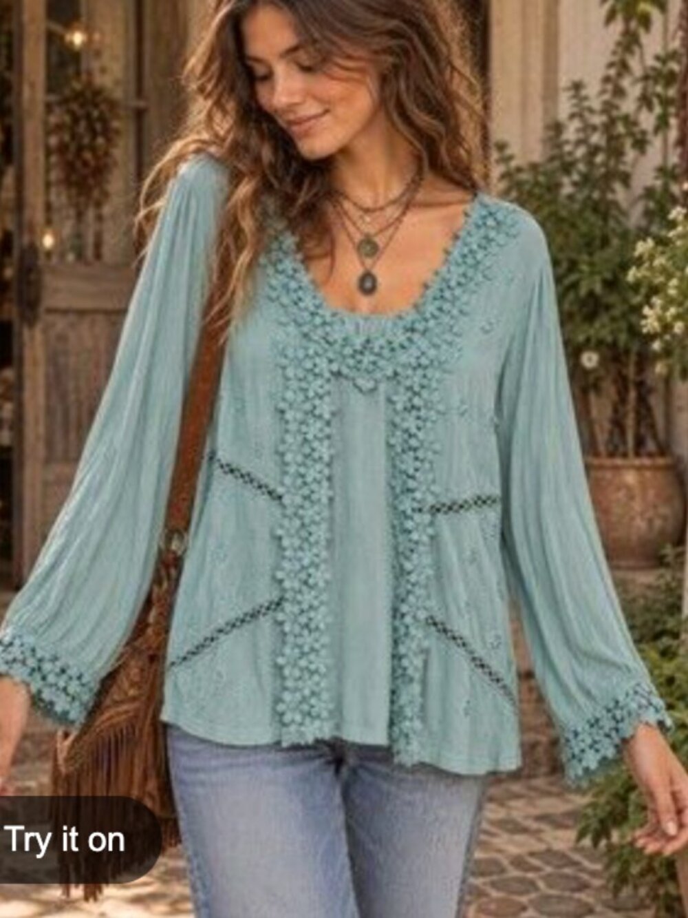 Freckled Frog X POL Embroidered Applique Floral Top Teal Fairy Whimsical Size XS